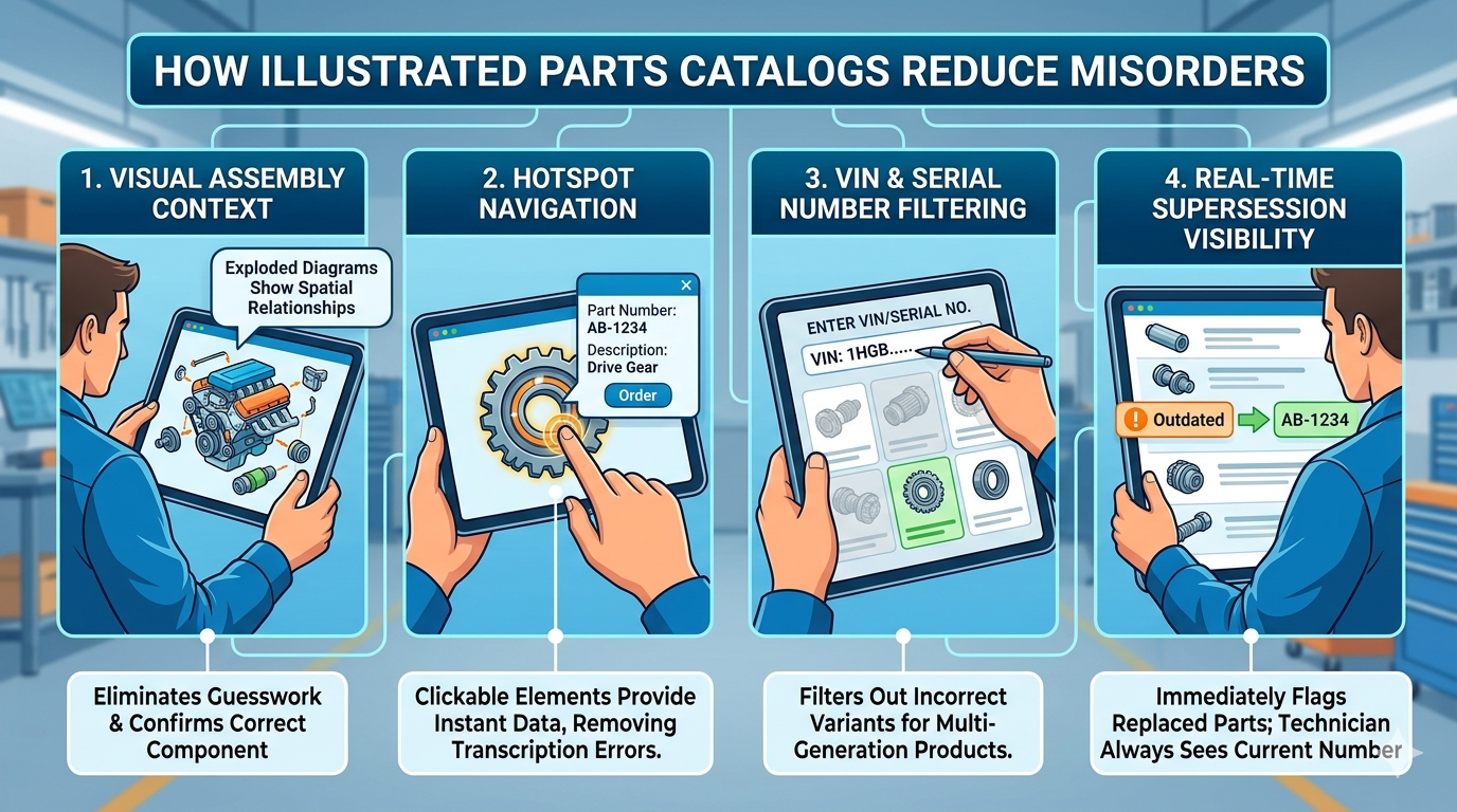 How illustrated parts catalog reduces misorders