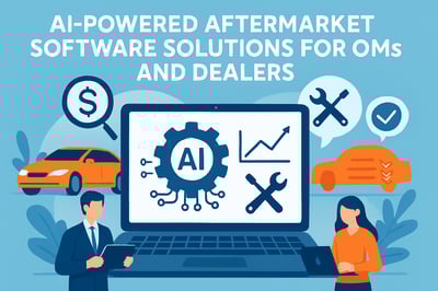 Illustration of AI-powered aftermarket software solutions for OEMs and dealers Illustration of AI-powered aftermarket software solutions for OEMs and dealers